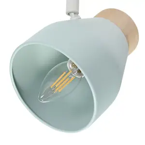 Contemporary Scandinavian Style Triple Bar Spot Ceiling Light in Grey and Blue