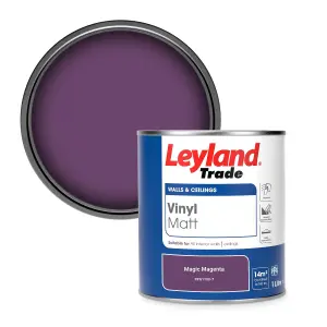 Leyland Trade Vinyl Matt Walls & Ceilings Emulsion Paint Magic Magenta (PPG1180-7) 1L