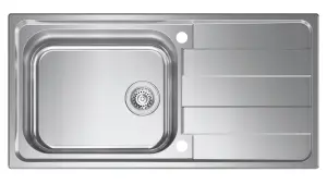 Clearwater Cresta Big Single Bowl and Drainer Stainless Steel Kitchen Sink - CR100