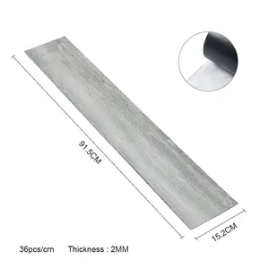 Set of 36 Grey Realistic Woodgrain Effect Self Adhesive PVC Flooring Wood Plank Waterproof Covering 5m²