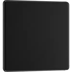 BG Screwless Flatplate Matt Black, Single Blank Plate