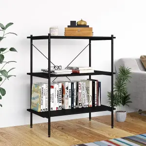 Berkfield 3-Tier Shelving Unit Black 80x40x92 cm