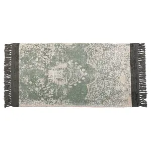 Viscose Area Rug 80 x 150 cm Green and Beige AKARSU