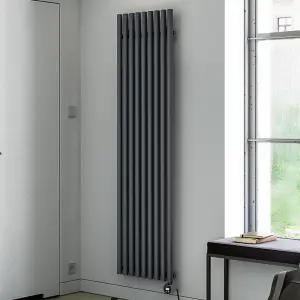 Terma 230V 1kW Modern Grey Smart Vertical Oil-filled radiator