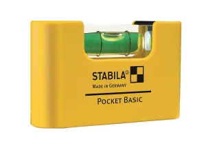 STABILA Spirit Level Basic Pocket Yellow Two Side Measuring Mini Level 17773