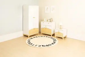 Cody 2 Door 1 Drawer Wardrobe in White and Pine Effect Finish