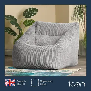 icon Morgan Corduroy Armchair Bean Bag Grey Giant Bean Bag Chair