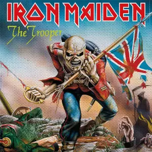 Iron Maiden The Trooper Canvas Print Red/Blue/Green (40cm x 40cm)