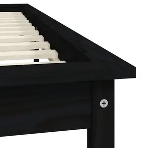 Berkfield Bed Frame Black 200x200 cm Solid Wood Pine