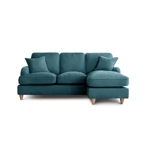 Sofas Express Tenby Emerald Green Right Hand Chaise Tailored Pleat Manhattan Sofa