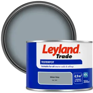 Leyland Trade Vinyl Matt Walls & Ceilings Emulsion Paint Silver Grey (RAL 7001) 350ml Tester