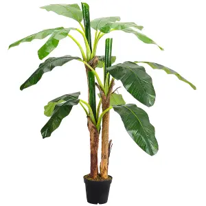 3 Trunk Artificial Plant Fake Banana Tree House Plant Indoor Outdoor Decoration in Black Pot 180 cm