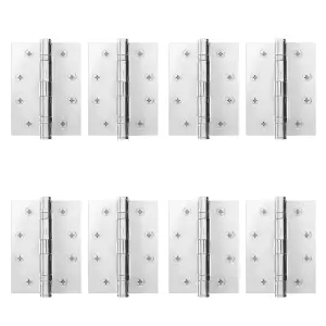 AFIT Polished Chrome Door Hinges - 4 Inch / 102mm  Internal Fire Door Hinges - 4 Pairs