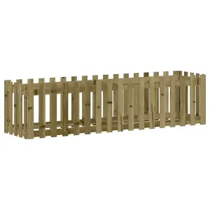 Berkfield Garden Raised Bed with Fence Design 200x50x50 cm Impregnated Wood Pine