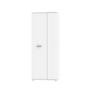 FURNICOMP Variant Multipurpose White Tall 2 Door Storage Utility Cupboard