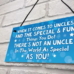 Red Ocean Uncle Keepsake Gifts Novelty Hanging Plaque Uncle Christmas Gift Birthday Gift For Uncle