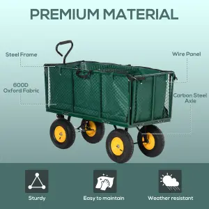 Outsunny Heavy Duty Garden Cart Truck Trolley Wheelbarrow Trailer