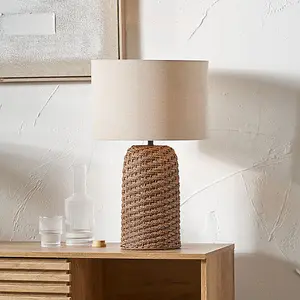 Brown Woven Seagrass Table Lamp