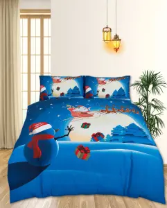 Christmas Snowman DUVET SET 3D Print Polycotton Bedding Set