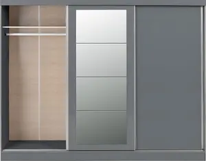 Nevada 3 Door Sliding Wardrobe in Grey Gloss Finish