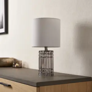 Nixie Glass Square Smoked grey Table lamp