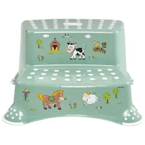 Keeeper Green Funny Farm Baby Potty, Toilet Seat & Double Step Stool Set