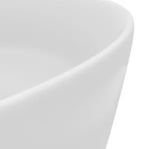 Berkfield Luxury Wash Basin Round Matt White 40x15 cm Ceramic