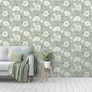 Arthouse Ashley Floral Sage Wallpaper 100183AH