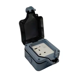 Weatherproof Outdoor Single Plug Socket 1 Gang Switched Socket USB Port IP66