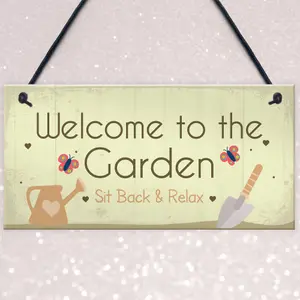 Red Ocean Cute Garden Sign Summer House Plaque Summer House Accessories Home Decor Plaque Gift Keepsake