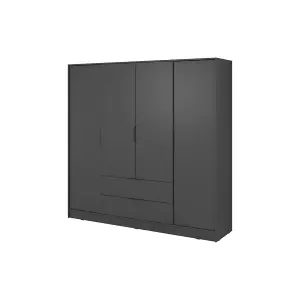  Sleek Graphite Kelly Wardrobe: 206cm of Contemporary Storage for Stylish Homes