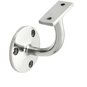 2x Heavyweight Handrail Bannister Bracket 80mm Projection Polished Chrome