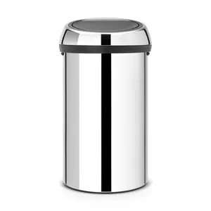 Brabantia 60 Litre Touch Bin Brilliant Steel / Brilliant Steel