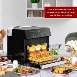 Innoteck Kitchen Pro 11L Digital Steam Air Fryer Oven - 9 Presets in 3 Modes- Real Steam (800W) , Air Fry , Steam+Air Fry (1550W)