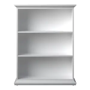 Paris 2 Shelves Low Bookcase in White