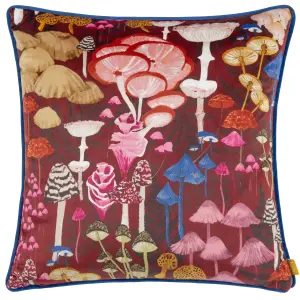 furn. Amanita Mushroom Abstract Velvet Polyester Filled Cushion