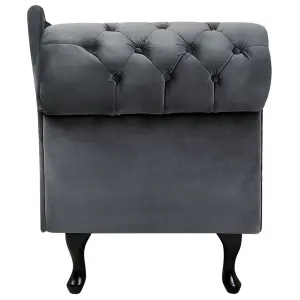 Left Hand Chaise Lounge Velvet Grey NIMES