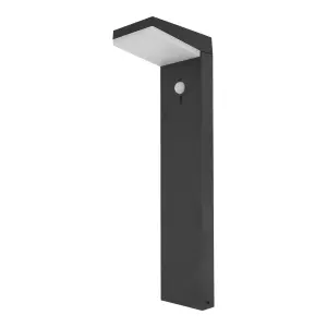 GoodHome Tomman Black Solar-powered Integrated LED Outdoor Post light