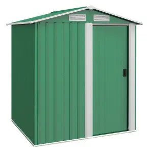 Outsunny 5ft x 4.3ft Outdoor Metal Storage Shed with Sliding Door Sloped Roof