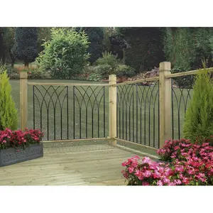 Genaro Metal Decking Fence Panel 77cm H x 56cm W Black