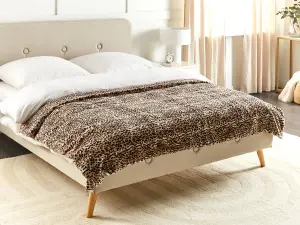 Bedspread KUDELI Faux Fur 150 x 200 cm Brown