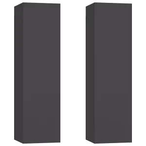 Berkfield TV Cabinets 2 pcs Grey 30.5x30x110 cm Engineered Wood