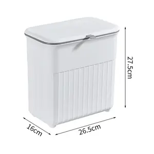 Kitchen Bin Hanging Trash Can with Lid Wall-mounted Waste Bin for Kitchen Cabinet Door Under Sink Compost Bins with Sliding Cover