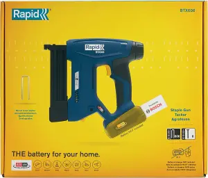 Rapid Power Tools BTX606 18V P4A Battery-Powered Staple Gun Cordless Heavy Duty Stapler