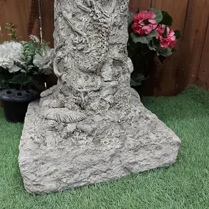 Stone Cast Detailed Jurassic Birdbath