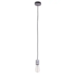 Luminosa Modern Hanging Pendant Lamp Holders Chrome 1 Light , E27