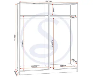 Malvern 4 Door Wardrobe Urban Snow