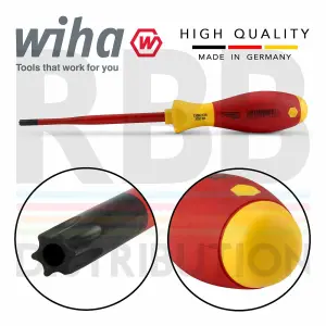 Wiha Torx Screwdriver T30H SlimFix Fit SoftFinish VDE Electrician Security 41146