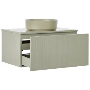 Bathroom Wall Mounted Cabinet with Basin 80 x 52 cm Green ALZIRA/UTIEL