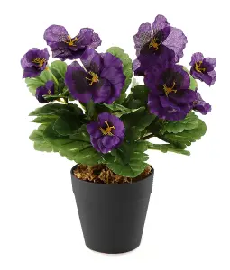 Best Artificial 30cm Purple Pansy Plug Plant - Pot Not Included